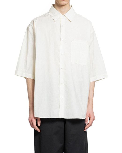 Lemaire White Double Pocket Short-Sleeved Shirt for men