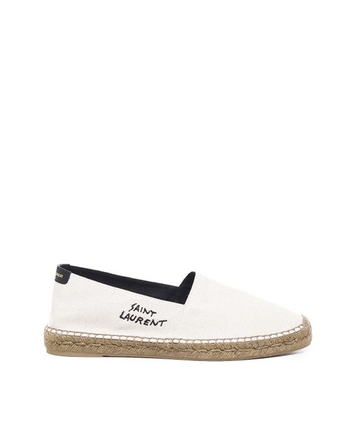 Saint Laurent White Canvas Espadrilles With Embroidery for men