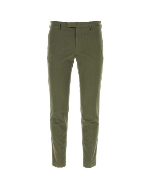 PT Torino Green Dark Stretch Cotton Pant for men