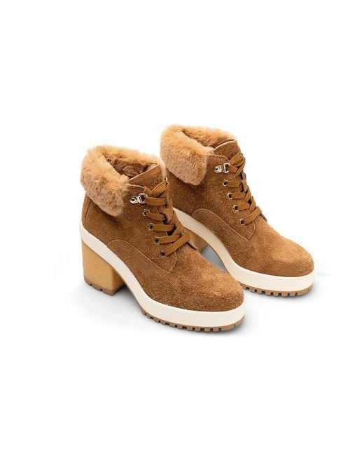 Hogan Black Faux Fur Ankle Boots