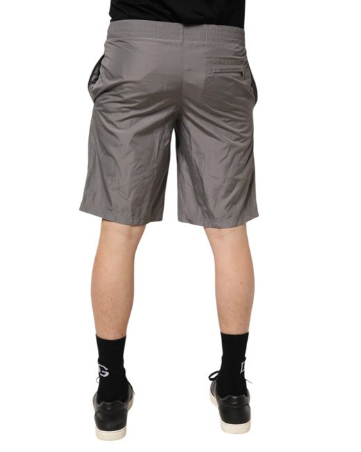 Dolce & Gabbana Gray Light Nylon Elastic Waist Shorts Swimwear for men