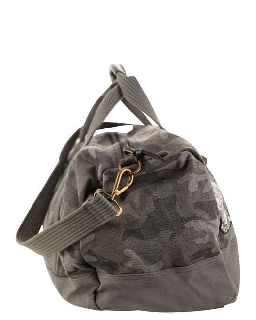 Polo Ralph Lauren Camouflage Canvas Duffle Bag With Tiger in Black for