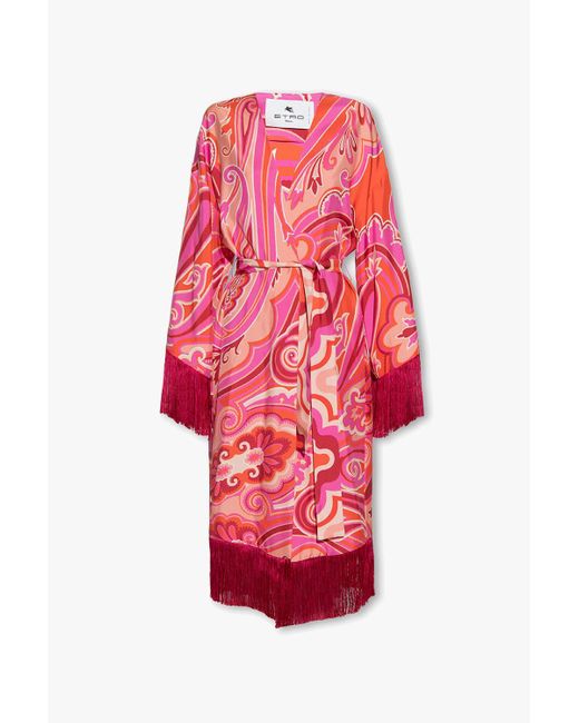 Etro Red Silk Kimono
