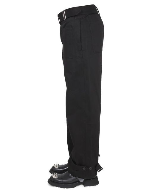 McQueen Blue Cargo Pants Cotton Trousers for men