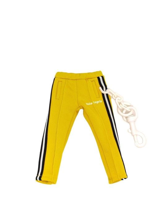 Palm Angels Yellow Mini Track Pants Keyring for men