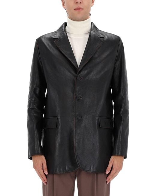 Gucci Black Leather Jacket for men