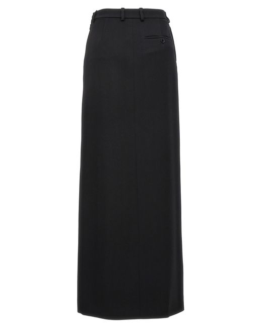 Long black wool full skirt cheap