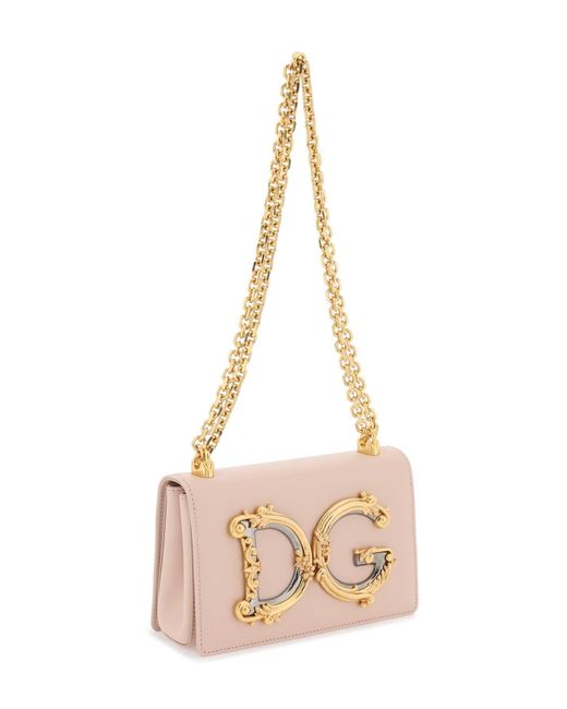 Dolce & Gabbana Natural Logo Plaque Shoulder Bag
