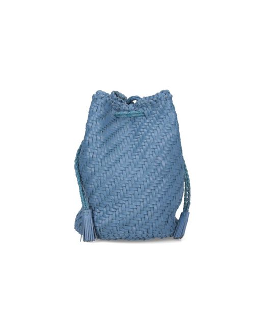 Dragon Diffusion Blue Pompom Bucket Bag