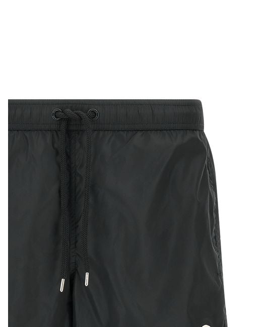 Moncler Black Logo Patch Swim Shorts for men