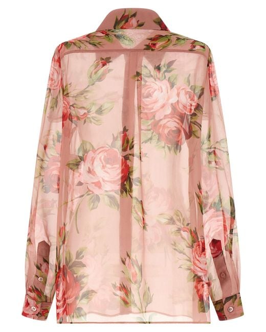 Dolce & Gabbana Pink Silk Blouse