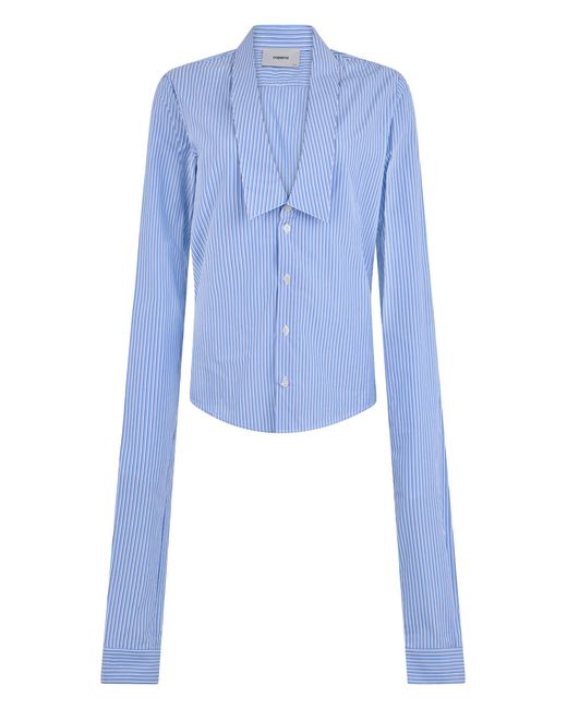 Coperni Blue Striped Long-Sleeve Shirt Polyester