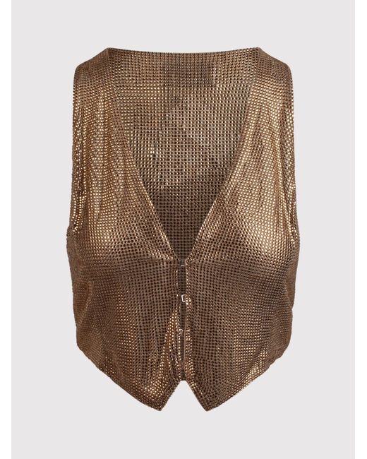 GIUSEPPE DI MORABITO Brown Cropped Vest With Crystals