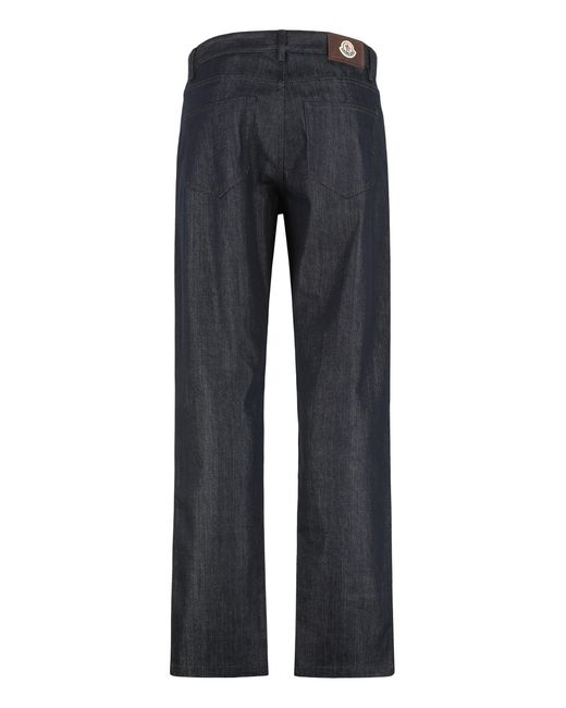 Moncler Blue Straight Leg Jeans With Five Pockets Cotton Regular & Straight-Leg for men