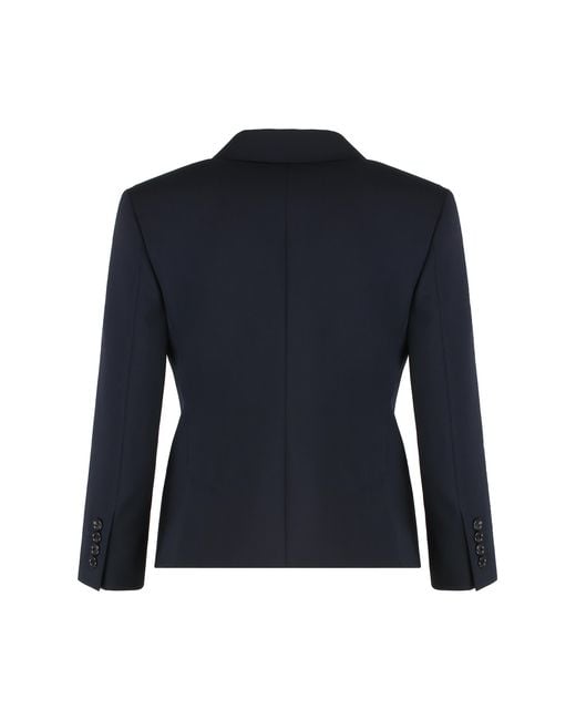 Max Mara Blue Crop Blazer Wool Fabric Virgin Blazers