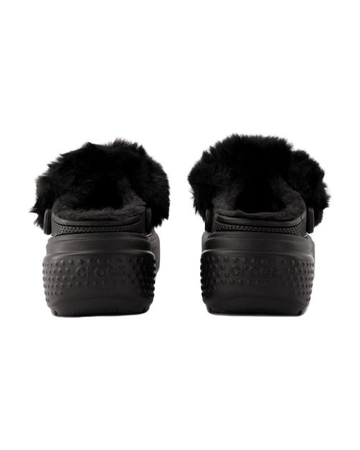 CROCSTM Black Stomp Lined Mules