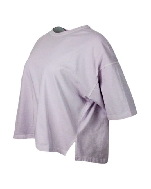Malo Purple Crew-Neck, Short-Sleeved T-Shirt