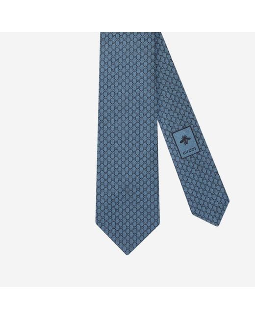 Gucci Blue Jacquard Silk Tie Ties & Bow for men