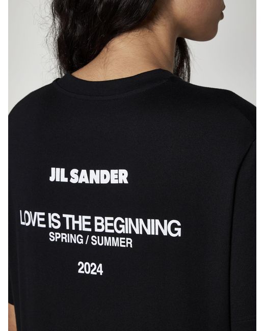 Jil Sander Black Back Logo Cotton T-Shirt