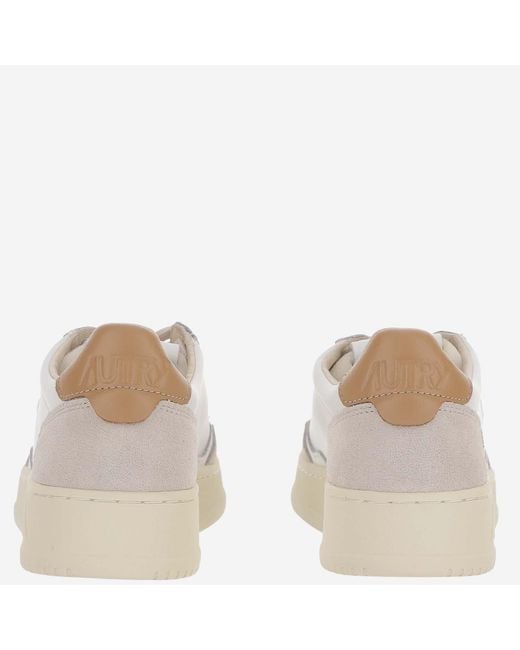 Autry White Sneakers Medalist Low Leather And Suede Rubber Trainers