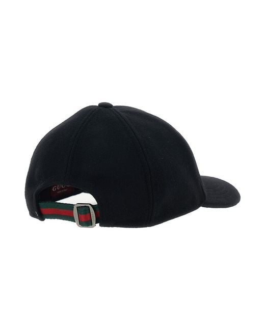 Gucci Blue Wool Baseball Cap With Logo Hat for men