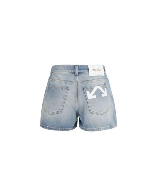 Off-White c/o Virgil Abloh Blue Cotton Bermuda Shorts - 26