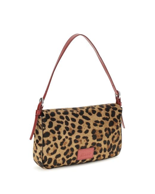 Staud Metallic Leopard Harlow Shoulder Bag Calf Leather Bos Taurus