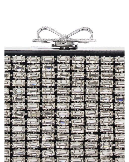 Self-Portrait Gray Clutch Bag Mesh Polyester