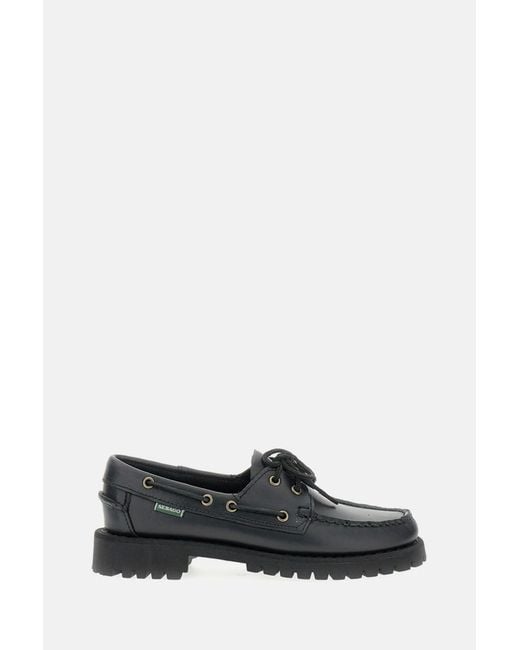 Sebago White Flat Shoes Leather