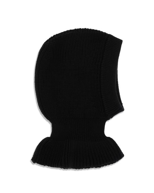 Lemaire Black Ribbed Wool Balaclava Merino Ovis Aries Hats E Hairbands for men