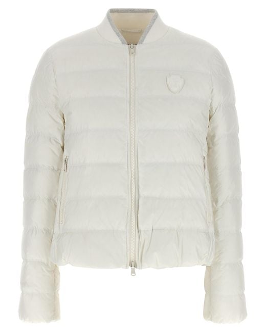Brunello Cucinelli White Polyester Full-Length Jacket Clothing