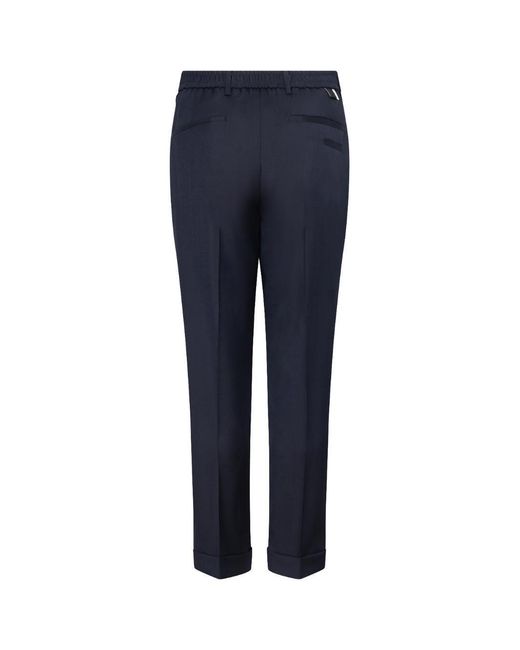 Low Brand Blue Slim Carrot-Fit Virgin Wool Trousers With Single Front Pleat for men