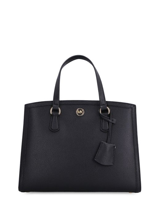 MICHAEL Michael Kors Chantal Leather Handbag in Black | Lyst