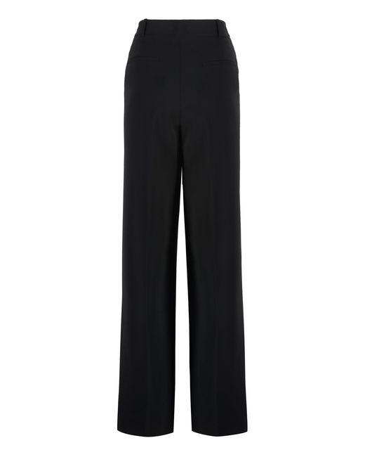 MICHAEL Michael Kors Black Crêpe Trousers Polyester Wide-Leg