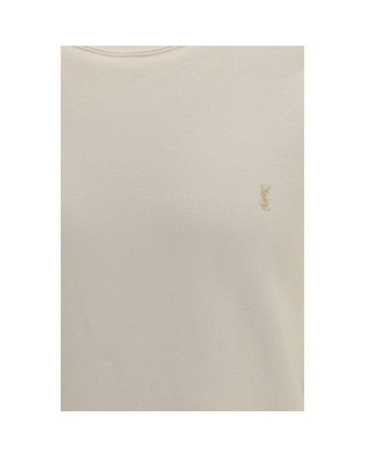 Saint Laurent Natural Beige Cotton Sweatshirt for men