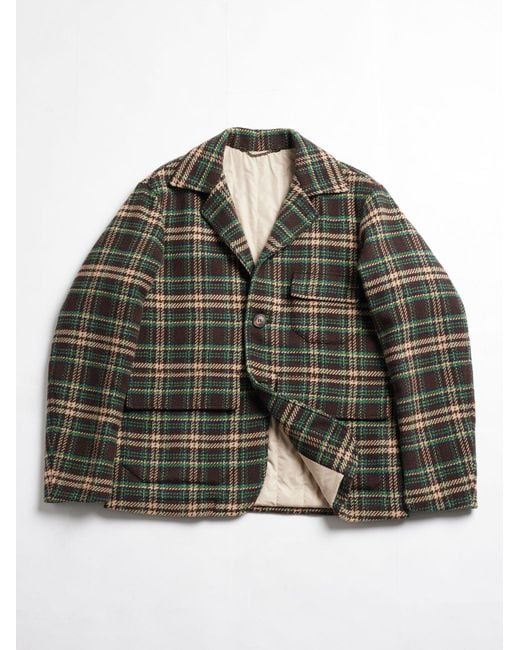 Doppiaa Green Aaderbale-P Checked Coat & Jackets