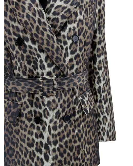 P.A.R.O.S.H. Black Double-Breasted Spotted Coat