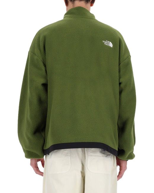 The North Face Green Reversible Fleece Jacket Wind Protection for men