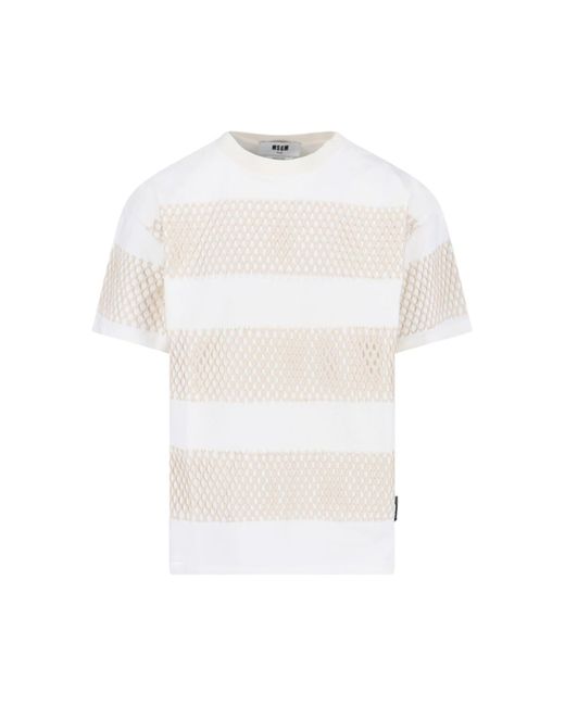 MSGM White Stripe T-shirt for men