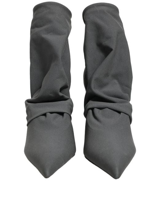 Dolce & Gabbana Gray Stretch Socks Heels Ankle Boots Shoes