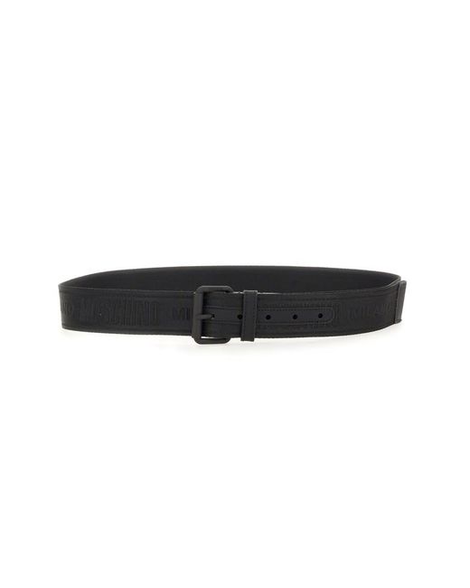 Moschino Black Belt With Logo for men