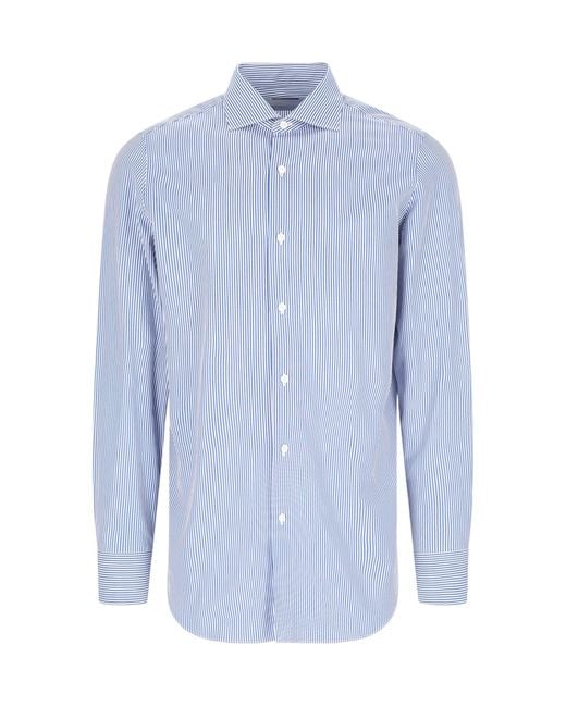 Finamore 1925 Blue Shirts Cotone for men