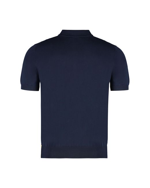 K-Way Blue Pleyne Knitted Cotton Polo Shirt for men