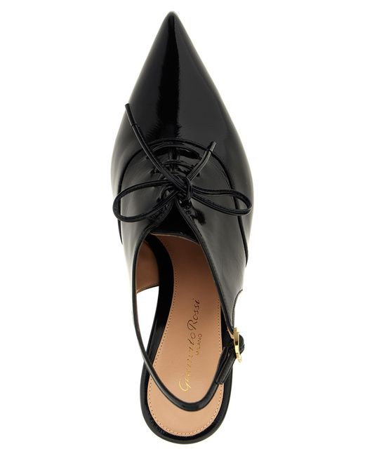 パンプス Gianvito Rossi 'Veronica' slingback Clear 85 crystal-embellished PVC and metallic leather