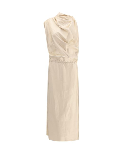 Magda Butrym White Satin Long Dress