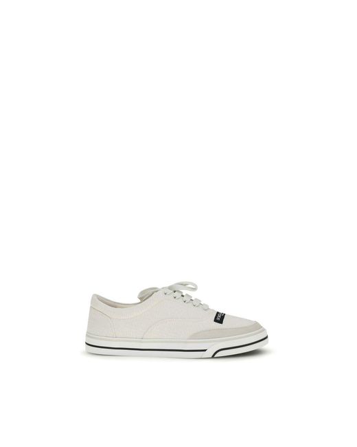 Dolce & Gabbana White Linen Low Top Sneakers for men