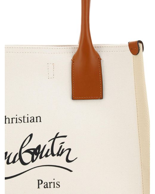 Christian Louboutin White Nastroloubi E/W Small Shopping Bag