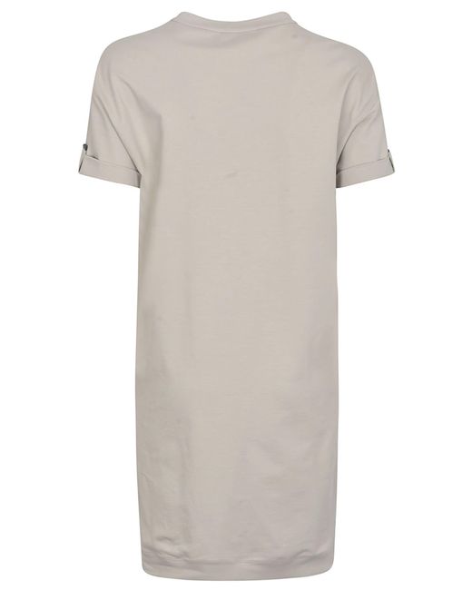 Brunello Cucinelli Natural Plain T-Shirt Dress