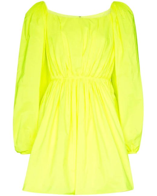 Valentino Yellow Puff Sleeve Mini Dress