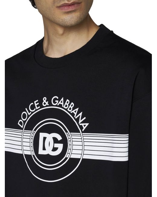 Dolce & Gabbana Black Logo Cotton Sweatshirt for men